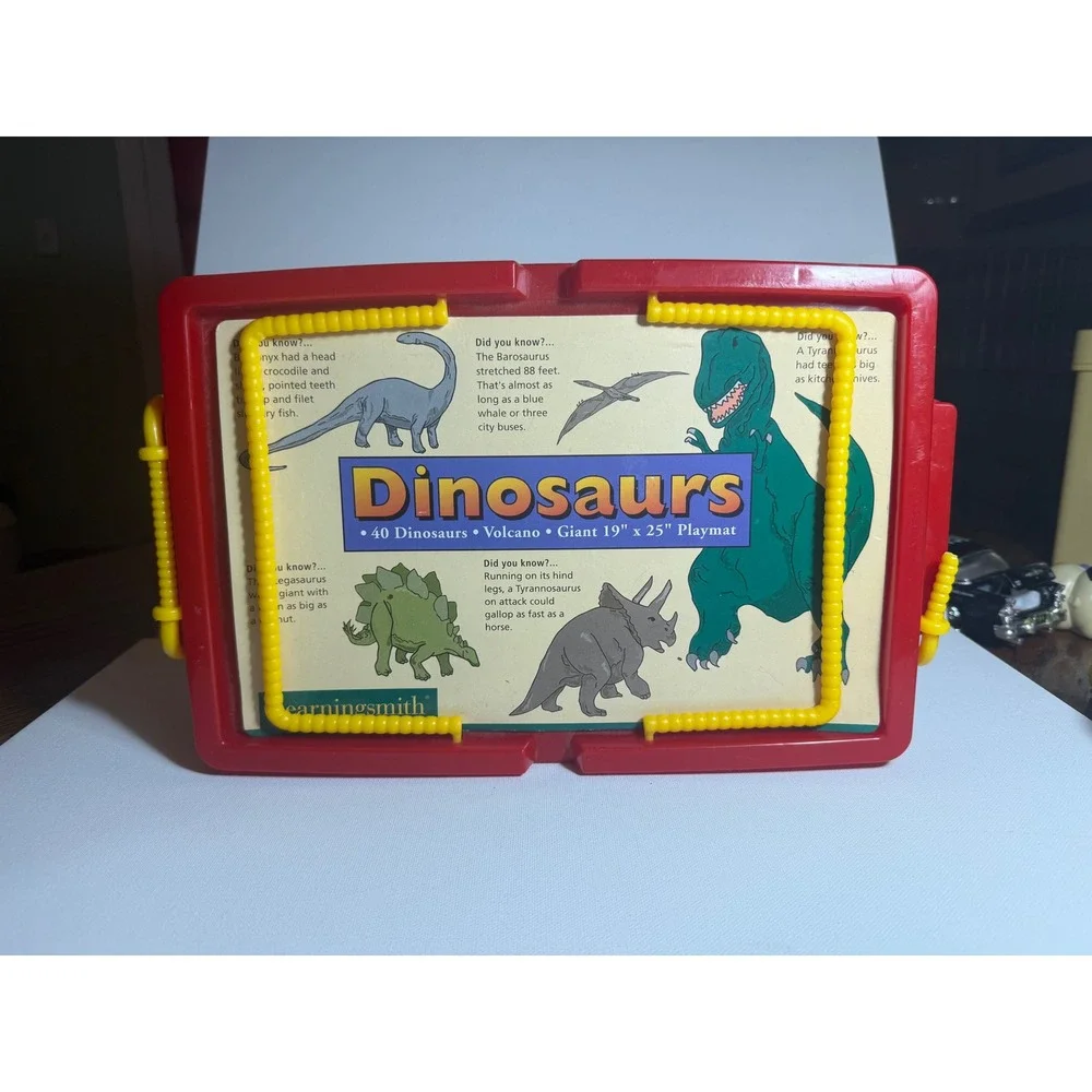 Vintage Lot of Various Sizes and Types Dinosaurs, Volcano & Vegetation HAS BOX